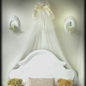 Bed Princess canopy nursery crib white sheer drape